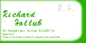 richard hollub business card